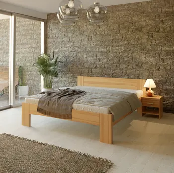 Postel FMP-lignum Masivní postel Lena Buk - masiv Lak přírodní 120x200 cm