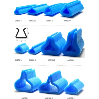 Stavební profil Omega - ochranný profil Mirelon modrý (Omega 2 / (A)=38-42mm x (B)=32-36mm / tl. 7-8mm / 2m / 2m)