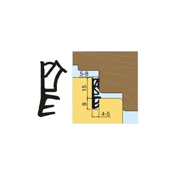 Těsnění do okna a dveří Těsnící profil SH 115 (černá / 140m)