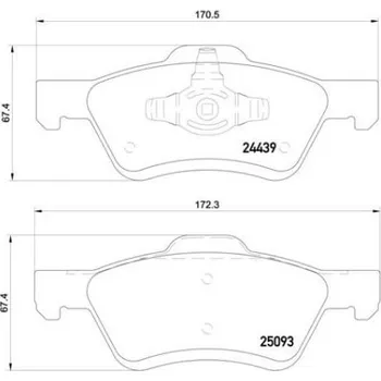 Brzdová destička Sada brzdových destiček, kotoučová brzda BREMBO P 24 159