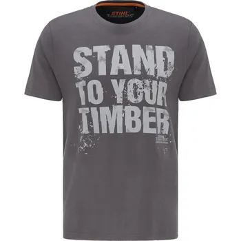 Pánské tričko STIHL Tričko STAND YOUR TIMBER šedé Barva: Bílá, Velikost: S