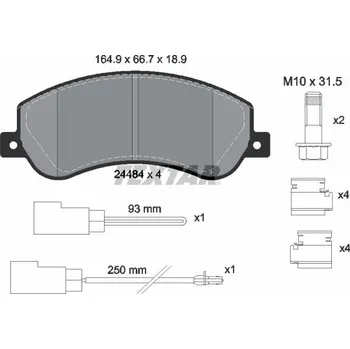 Brzdová destička Sada brzdových destiček, kotoučová brzda TEXTAR 2448401