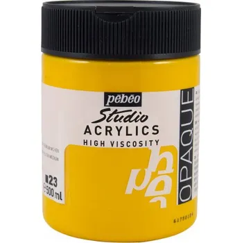 Výtvarná barva Akrylová barva Pébéo Studio Acrylics - 23 Medium Cadmium Yellow Hue Objem: 500 ml