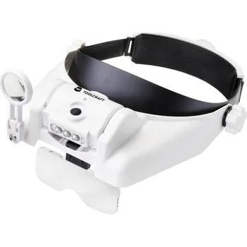 Lupa TOOLCRAFT TO-7440588 LED přední světlo s LED osvětlením , zvětšení: 3.5 x, 2.5 x, 2.0 x, 1.5 x, 1.0 x, Velikost objektivu: (d x š) 100 mm x 40 mm, bílá