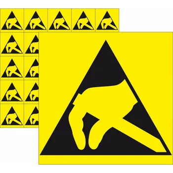 Značení Základní symbol ESD samolepící vinylová fólie 25x25 mm aršík 25 ks