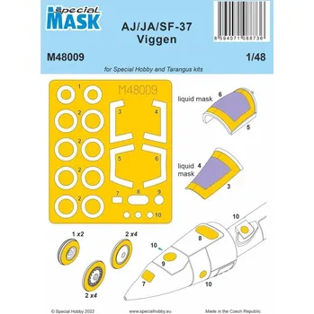 Plastikový model 1/48 Mask for AJ/JA/SF-37 Viggen (SPH/TARA)