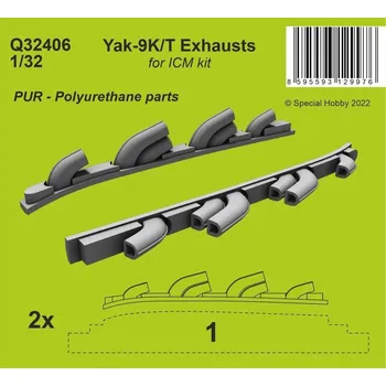 Plastikový model 1/32 Yak-9K/T exhausts (ICM)