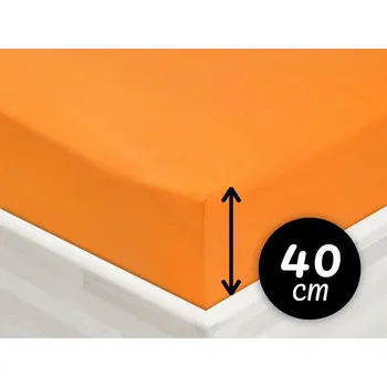 Prostěradlo Jersey napínací prostěradlo na extra vysokou matraci JR-006 Oranžové 140 x 200 - výška 40 cm
