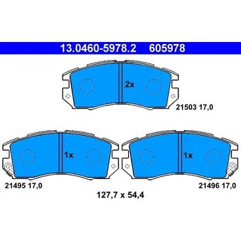 Brzdová destička Sada brzdových destiček, kotoučová brzda ATE 13.0460-5978.2