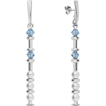 Náušnice Stříbrné náušnice modré se Swarovski Elements Clematis K58105328WAQ Aqua