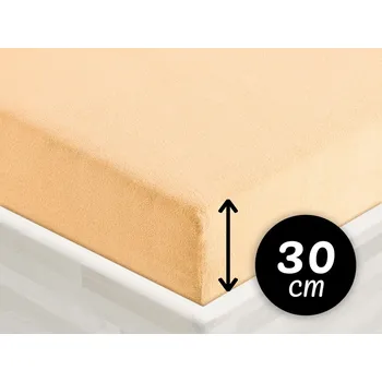 Prostěradlo Froté napínací prostěradlo na vysokou matraci FR-004 Meruňkové 80 x 200 - výška 30 cm