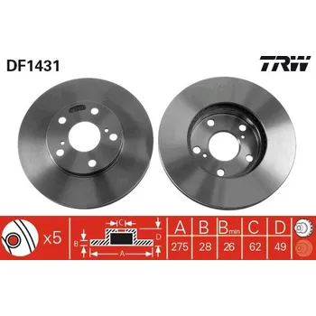 Brzdový kotouč Brzdový kotouč TRW DF1431