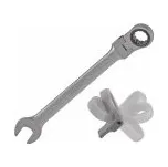 Ráčnový očkoplochý klíč kloubový, 17 mm, Dedra, 14GP51