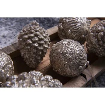 Vánoční dekorace Zlatá vánoční ozdoba - Ø 6*6 cm