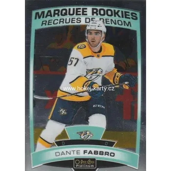 Karetní hra insert RC karta DANTE FABBRO 19-20 OPC Platinum Marquee Rookies číslo 183