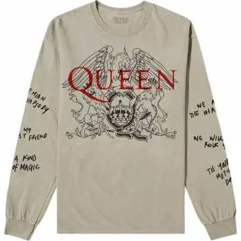 Zahraniční hudba Merch Queen: Queen Unisex Long Sleeve T-shirt: Handwritten (sleeve Print) (small) S