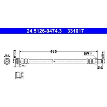Brzdová hadice Brzdová hadice ATE 24.5126-0474.3