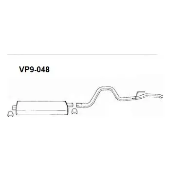 Střední díl výfuku střední díl Polmostrow VP9048P, náhrada za Bosal VP9-048