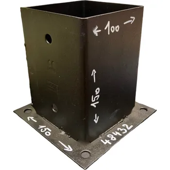 Patka sloupku se čtvercovou základnou černá 100 x 150 mm PSP (48432)