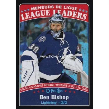 Karetní hra insert karta BEN BISHOP 16-17 OPC League Leaders Rainbow Black /100