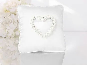 Svatební dekorace PartyDeco Svatební polštářek na prstýnky PKW16-008 bílý