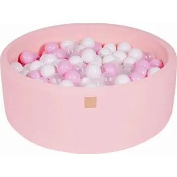 Hra na zahradu MeowBaby Suchý bazének s míčky 90x30cm s 200 míčky, růžová: bílá, růžová, průhledná