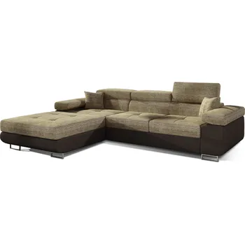 Sedací souprava Rozkládací rohová sedačka ARMANI cappucino / hnědá