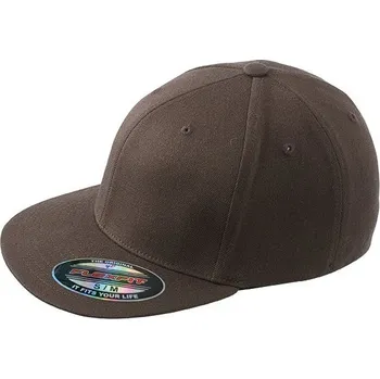 Kšiltovka Myrtle Beach Kšiltovka Flexfit Flatpeak s rovným kšiltem Barva: Hnědá tmavá, Velikost čepic: L/XL