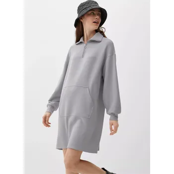 Dámská mikina Q/S s.Oliver dámské oversized mikinové šaty šedé Velikost: XL