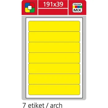 Speciální papír Coveris - etikety A4 lux, 191 x 39mm, žluté, 100 archů