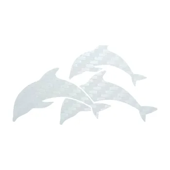 Samolepící dekorace SAMOLEPKA Delfíni 001 levá (51 - 3D karbon bílý) NA AUTO, NÁLEPKA, FÓLIE, POLEP, TUNING, VLASTNÍ TEXT, TISK, AUTOSAMOLEPKY.cz, POLEPY, OBRÁZEK, LOGO, SAMOLEPKY