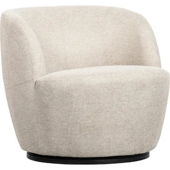 Křeslo WOOOD Bílé čalouněné otočné křeslo Serena