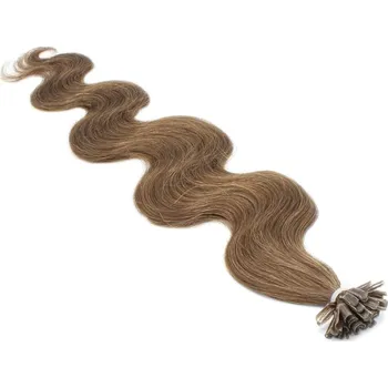 Příčesek 60cm vlasy pro metodu keratin 0,7g/pr. vlnité – světlejší hnědá