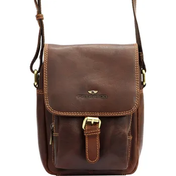 Pánská kožená taška přes rameno Peterson PTN TB-012-COM hnědá