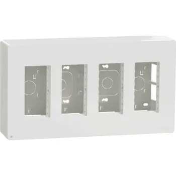 NU124420 Centrální jednotka 4x4 moduly vertikální povrchová, System+, Bílá Antibakteriální, Schneider