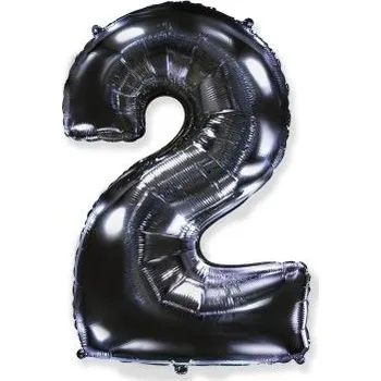 Balónek Balón foliový číslice ČERNÁ - BLACK 102 cm - 2