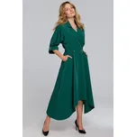 Midi šaty s ozdobnými knoflíky a límečkem K086 Barva: Zelená, Velikost: XL