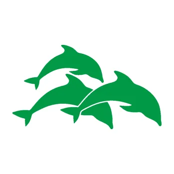 Samolepící dekorace Delfíni 001 pravá (12 - zelená) SAMOLEPKA NA AUTO, NÁLEPKA, FÓLIE, POLEP, TUNING, VLASTNÍ TEXT, TISK, AUTOSAMOLEPKY.cz, POLEPY, OBRÁZEK, LOGO, 3D STICKERS