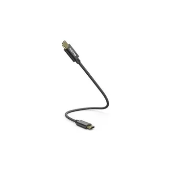 Kabel Hama kabel USB-C 2.0 typ C-C 0,2 m, opletený, černý