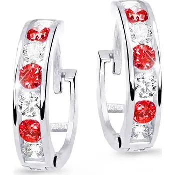 Náušnice Cutie Jewellery Dětské náušnice z bílého zlata C3345B-Červená