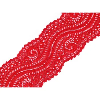 Krajka Elastická krajka / vsadka šíře 65 mm, barva 9 červená