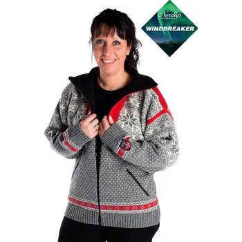 Dámský svetr Nordlys of Norway Norský svetr s membránou Mønstret - šedá Velikost: XS