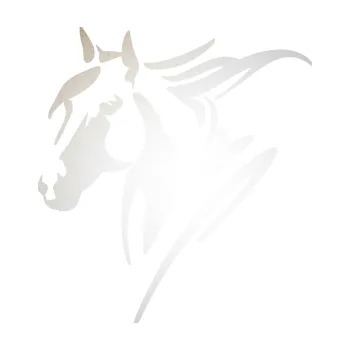 Samolepící dekorace SAMOLEPKA Kůň 097 levá (82 - odrazková reflexní bílá) NA AUTO, NÁLEPKA, FÓLIE, POLEP, TUNING, VLASTNÍ TEXT, TISK, AUTOSAMOLEPKY.cz, POLEPY, OBRÁZEK, LOGO, SAMOLEPKY