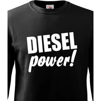 Pánská mikina Pánská mikina bez kapuce - Diesel power!, Barva Černá, Velikost 4XL, Canvas Pánská mikina bez kapuce Bezvatriko.cz 502182