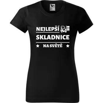Dámské tričko Dámské tričko - Nejlepší skladnice na světě Barva: Černá, Velikost: 2XL