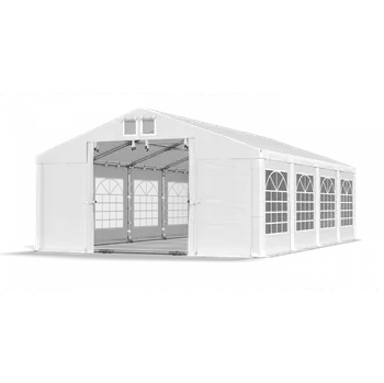 Zahradní stan Párty stan 6x16x2m střecha PVC 620g/m2 boky PVC 620g/m2 konstrukce LÉTO PLUS Bílá Bílá Bílá