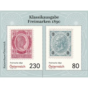 Poštovní známka Österreich post (2019) MiNr. 3483 - 3484 ** - Rakousko - BLOCK 109 - Klasické známky z r. 1890