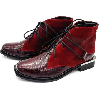 Dámská obuv Dámská kožená kotníková obuv 04813-23/00-7 MACIEJKA vínová Barva: bordo, Velikost: 38