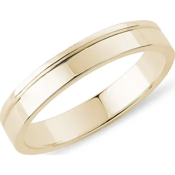Prsten Pánský snubní prsten s drážkou ve žlutém zlatě KLENOTA