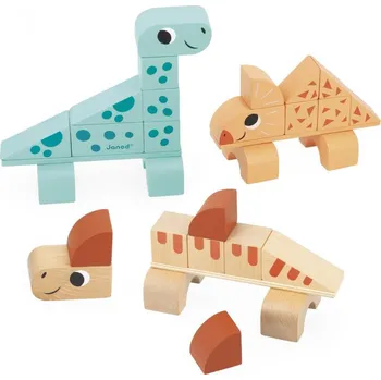 Dřevěná hračka Janod Dřevěné kostky a stavebnice Cubikosaurus Dino (Dřevěné kostky a stavebnice Cubikosaurus Janod)
